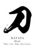 Japanese Calligraphy Kanji "刀（KATANA）" Tattoo Design (Vector Data)