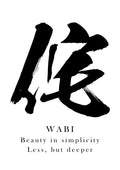 Japanese Calligraphy Kanji "侘（WABI）" Tattoo Design (Vector Data)